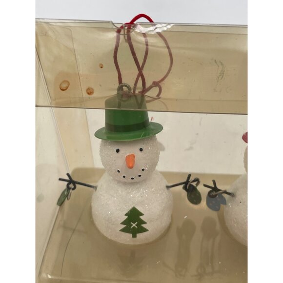 Set Of 6 Hallmark Festive Snowman Ornaments With Glittery Finish & Holiday Acces - Picture 3 of 7